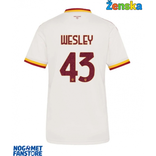 AS Roma Wesley Franca #43 Gostujuci Dres za Ženska 2026-27 Kratak Rukav